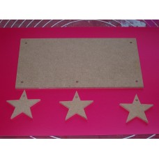 4mm Thick MDF Plaque With Stars 200mm wide