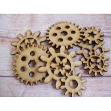 3mm Laser cut  assorted cogs pack of 10