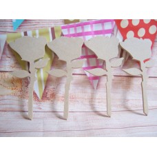4mm Thick MDF Roses 150mm high pack of 4