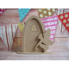4mm Thick Fairy door with Arched window and sitting fairy