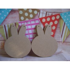4mm MDF Rabbit head 150mm in size pack of 3