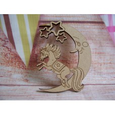 Laser cut  Horse  on a moon Pack of 5
