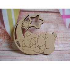 Laser cut  Teddy on a moon Pack of 5