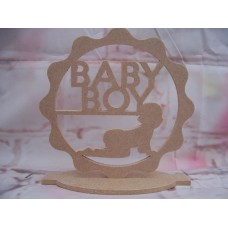 4mm Thick MDF Standing plaque with baby boy