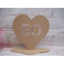 4mm MDF Standing Heart age 50