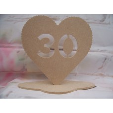 4mm MDF Standing Heart age 30