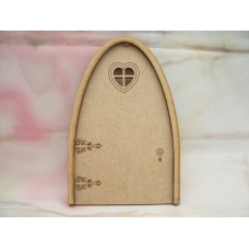3mm MDF Heart window fairy Door 130mm