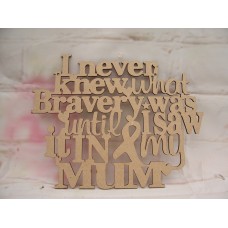 I never Knew What Bravery plaque 240mm