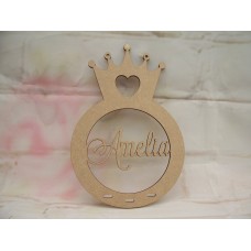 Personalised Crown bauble Hoop Varied sizes