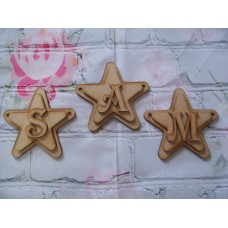 Double Star Bunting With Letter 125mm