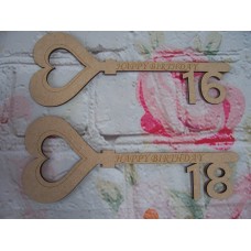MDF Age Key Happy Birthday ANY AGE