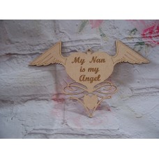 3mm MDF  Angel Wings My Nan