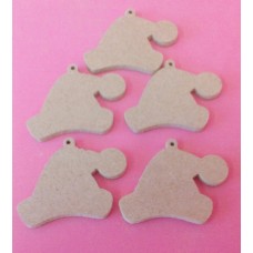 4mm Thick Santa hats 50mm in size pack of 5