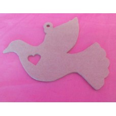 Dove with heart cut out 100mm in size pack of 3