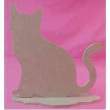 4mm Thick MDF Cat on a base 150mm tall pack of 2