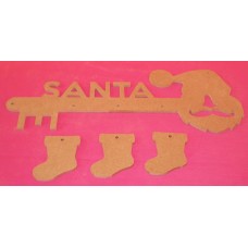 4mm Thick MDF Santa Key with 3 x boots