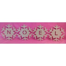 4mm Thick MDF NOEL snowflakes 200mm
