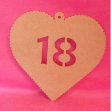 4mm MDF Hanging heart age 18