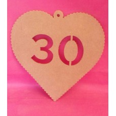 4mm MDF Hanging heart age 30