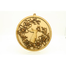 Rabbit and Flower Plaque 200mm