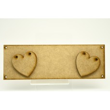 Oblong Plaque with 2 Bunting Heart 