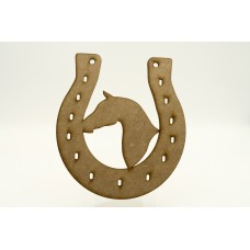 4mm Thick MDF Horse shoe with horse head